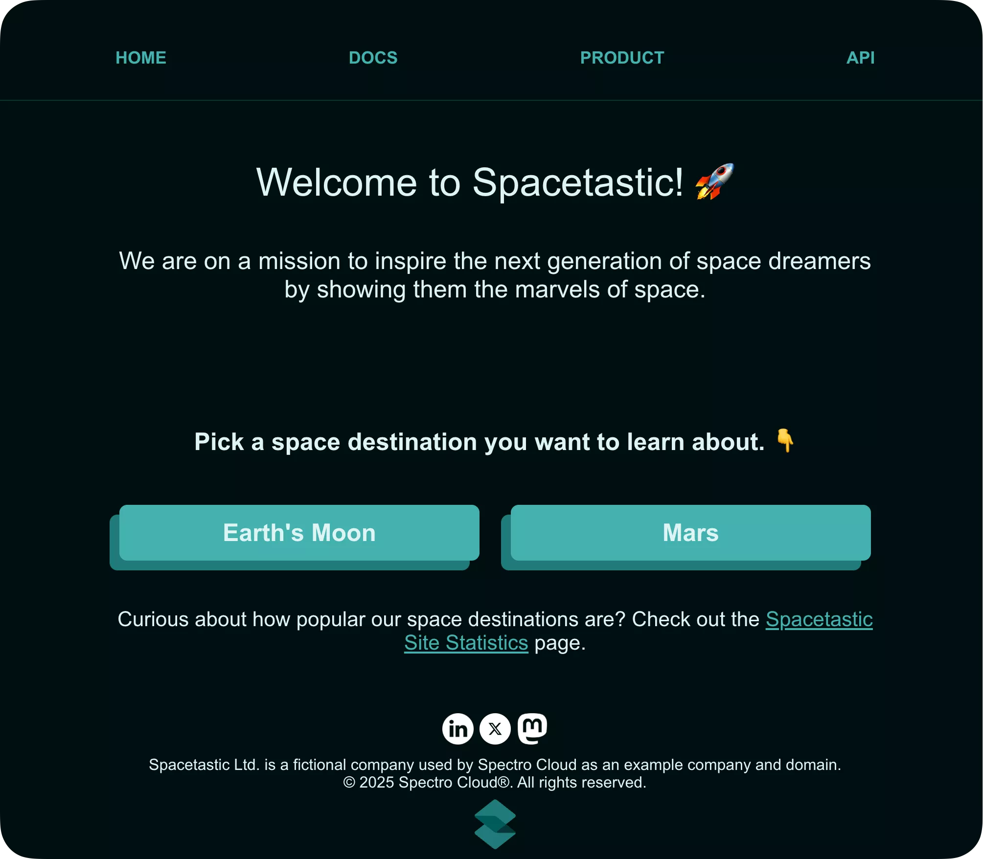A screenshot of the Hello Universe application.